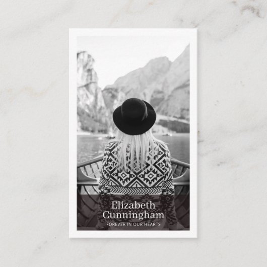 葬儀記念モダンとシンプル写真 名刺 (正面)