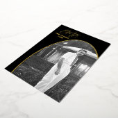 葬儀記念モダンのシンプル写真 箔招待状 (回転した状態)