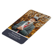 葬儀記念モダンカラーブロックフォトカード マグネット (左側)