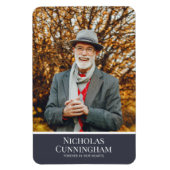 葬儀記念モダンカラーブロックフォトカード マグネット (縦)