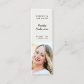 葬儀記念モダン詩ミニブックマークカード スキニー名刺 (正面)