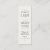 葬儀記念モダン詩ミニブックマークカード スキニー名刺 (裏面)