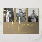 葬儀記念モダン4写真 箔招待状 (正面)