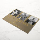 葬儀記念モダン4写真 箔招待状 (回転した状態)