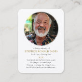 葬儀記念ヴァージンメアリー祈りの言葉共感表 名刺 (裏面)