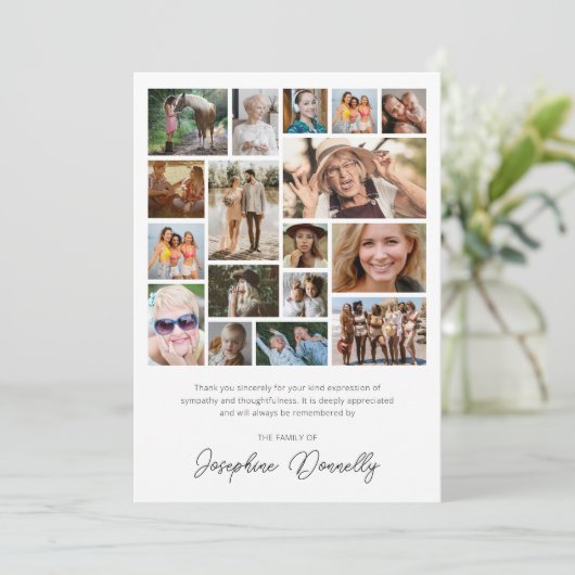 葬儀記念写真コラージュサンキューカード サンキューカード (スタンド正面)