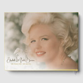 葬儀記念写真シンプルホワイトオーバーレイ ゲストブック (裏面)