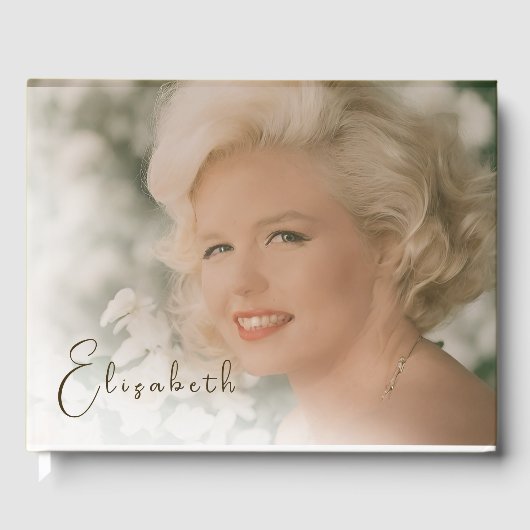 葬儀記念写真シンプルホワイトオーバーレイ ゲストブック (正面)