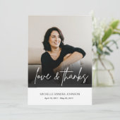 葬儀記念写真シンプル サンキューカード (スタンド正面)