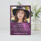 葬儀記念写真パーソナライズされた悔やみや弔慰 サンキューカード (スタンド正面)