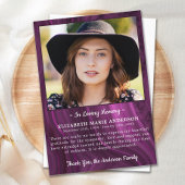 葬儀記念写真パーソナライズされた悔やみや弔慰 サンキューカード