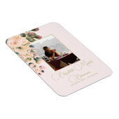 葬儀記念写真ピンクエレガントローズフローラ マグネット (右側)