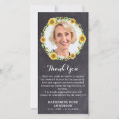 葬儀記念写真フローラシャルボード悔やみや弔慰 サンキューカード (正面)