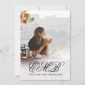 葬儀記念写真フローラブラックお祝い 招待状 (正面)