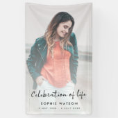 葬儀記念写真モダンお祝い・オブ・ライフ 横断幕 (縦)