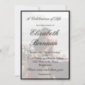 葬儀記念写真モノグラムエレガントブラックInv 招待状 (正面)