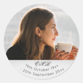 葬儀記念写真モノグラム ラウンドシール