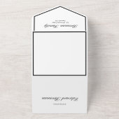 葬儀記念写真白黒シンプル オールインワン招待状 (外側)