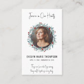 葬儀記念写真祈りの言葉カードホリデイリース 名刺 (正面)