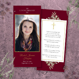 葬儀記念写真緑の祈りの言葉カード