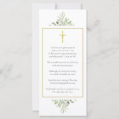 葬儀記念写真緑の祈りの言葉カード (裏面)