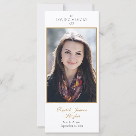 葬儀記念写真緑の祈りの言葉カード (正面)