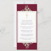 葬儀記念写真緑の祈りの言葉カード (裏面)