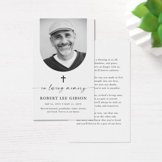 葬儀記念写真記念祈りの言葉カード (デスク)