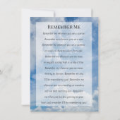 葬儀記念写真Remember Me祈りの言葉カード ノートカード (裏面)