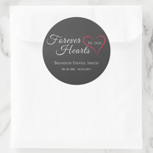 葬儀記念悔やみや弔慰シール ラウンドシール (バッグ)