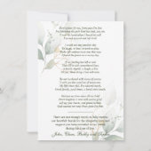 葬儀記念悔やみや弔慰詩祈りの言葉ありがとう サンキューカード (裏面)