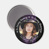 葬儀記念愛する記憶紫の大理石の写真 マグネット (正面/裏面)