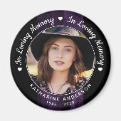 葬儀記念愛する記憶紫の大理石の写真 マグネット (正面)