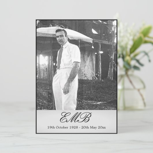 葬儀記念撮影シンプル写真 招待状 (スタンド正面)