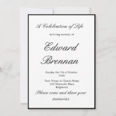 葬儀記念撮影シンプル写真 招待状 (裏面)