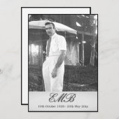 葬儀記念撮影シンプル写真 招待状 (正面/裏面)