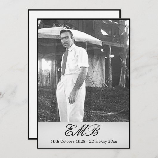 葬儀記念撮影シンプル写真 招待状 (正面/裏面)