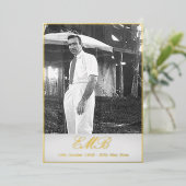 葬儀記念撮影シンプル写真 箔招待状 (立ち正面)