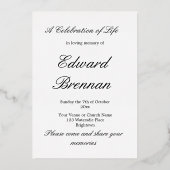 葬儀記念撮影シンプル写真 箔招待状 (裏面)