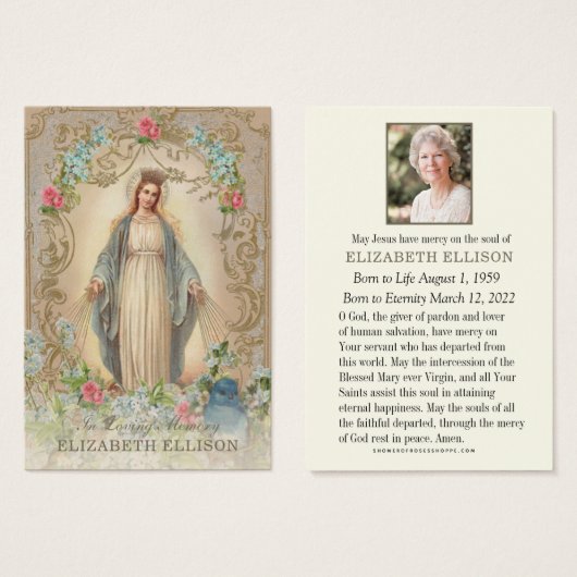 葬儀記念撮影祈りの言葉カード (正面&裏面)