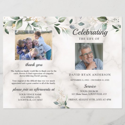 葬儀記念撮影順一覧プログラム (正面)