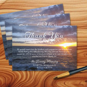 葬儀記念日没海ビーチサンキュー サンキューカード