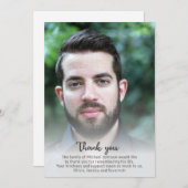 葬儀記念死別悔やみや弔慰カスタム写真 サンキューカード (正面/裏面)