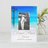 葬儀記念海シークリスチャン写真 招待状 (スタンド正面)