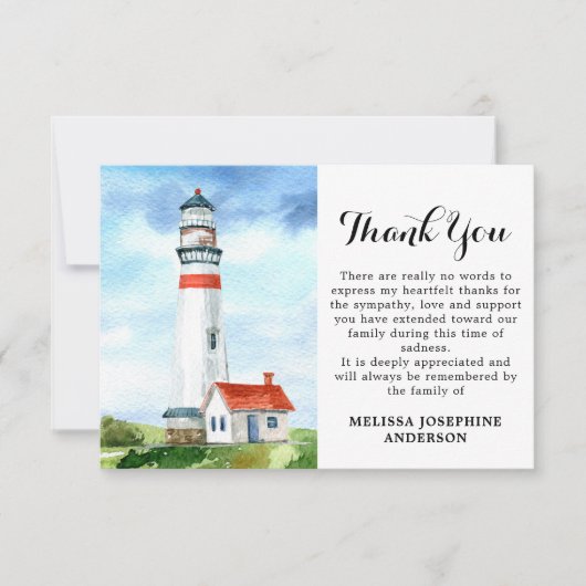 葬儀記念灯台お祝いオブ・ライフ サンキューカード (正面)