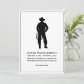 葬儀記念白黒カウボーイ投げ縄 サンキューカード (スタンド正面)