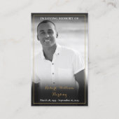 葬儀記念白黒フォト祈りの言葉カード 名刺 (正面)