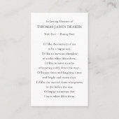 葬儀記念砂丘祈りの言葉共感表 名刺 (裏面)