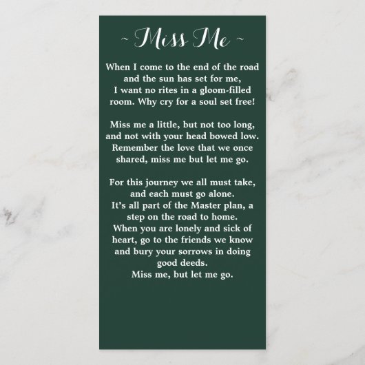 葬儀記念祈りの言葉カードひまわり写真 (裏面)