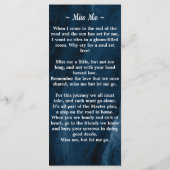 葬儀記念祈りの言葉カードフォトブルーマーブル (裏面)